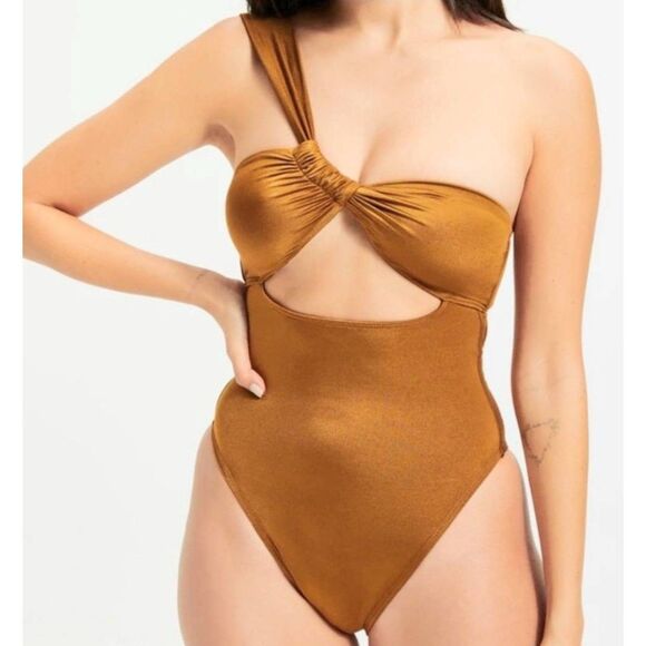 Good American One Piece Bali Cutout One Shoulder Swimsuit Size 5XL NEW - Picture 1 of 5